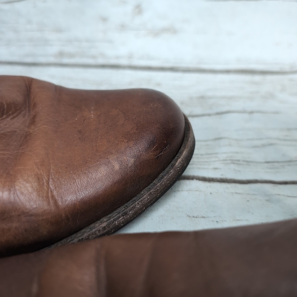 Frye Phillip Harness Boots Cognac Leather Women Size 9 - Picture 12 of 16